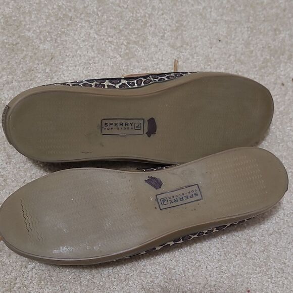 Sperry Women's Topsider Leopard Print Loafers - Black and Tan Sz 11M - Picture 4 of 9